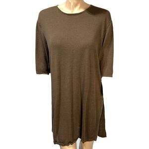 J. Jill Tunic Sweater Womens Size XL Linen Blend Pullover Brown 3/4 Sleeve